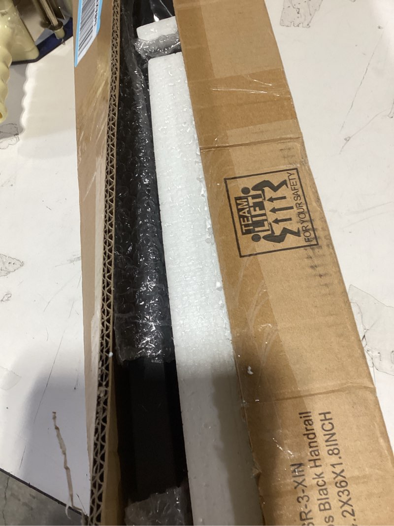 Condition photo showing New/Like New for Wrought Iron Handrails for Outdoor Steps - Exterior Hand Rails for Concrete Steps Outside Metal Stair Railing Porch 4 Step