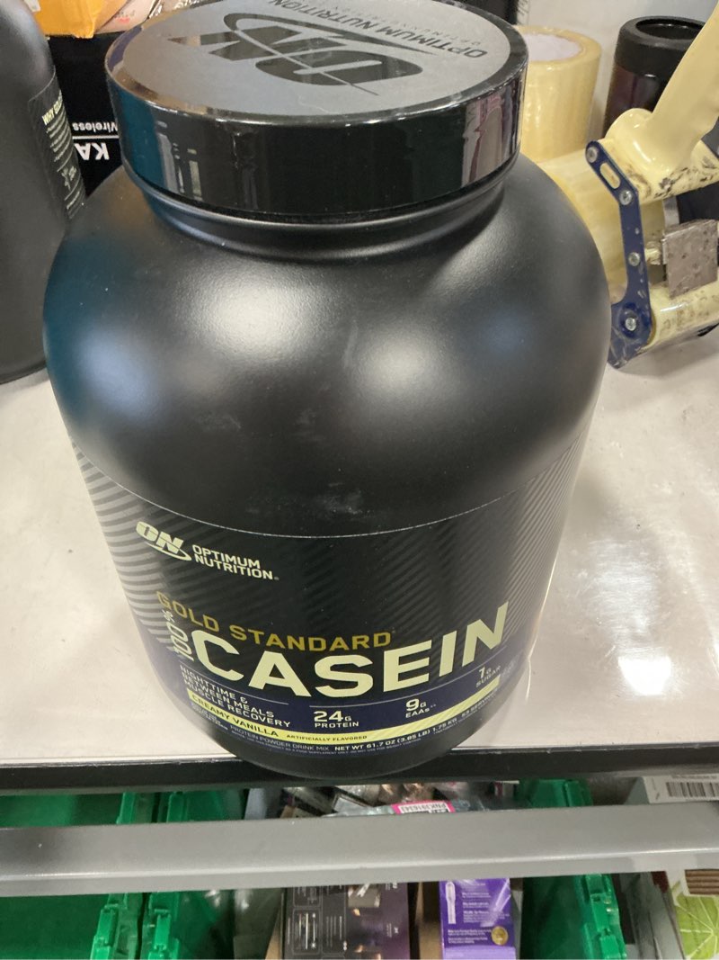 Condition photo showing New/Like New for Best by 07/16/27 Optimum Nutrition Gold Standard 100% Micellar Casein Protein Powder, Slow Digesting, Helps Keep You Full, Overnight Muscle Recovery, Creamy Vanilla, 4 Pound (Packaging May Vary) Creamy Vanilla 4 Pound (Pack of 1)