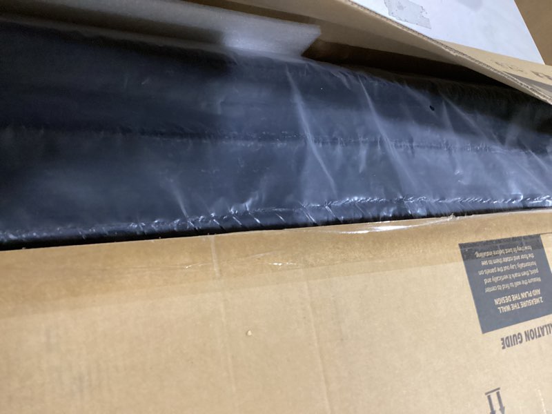 Condition photo showing As Is for Art3d 10-Pack Peel and Stick Acoustic Panels with Acrylic Tape - 12 x 48 inches, Self Adhesive Sound Absorbing Polyester Wall Panels for Home Office Studio, Black Black-polyester