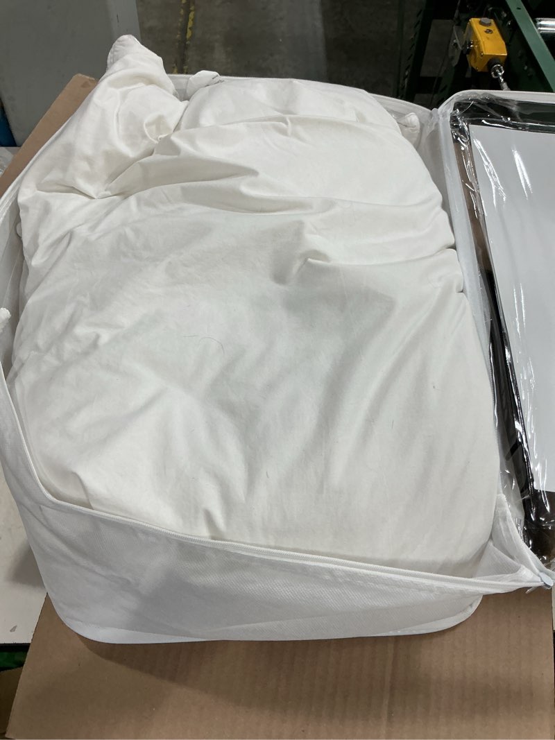 Condition photo showing As Is for continental bedding harmony white goose down pillow 550 fill power soft loft 100% cotton 400 thread count shell standard size 1 pack made in usa soft standard (pack of 1)