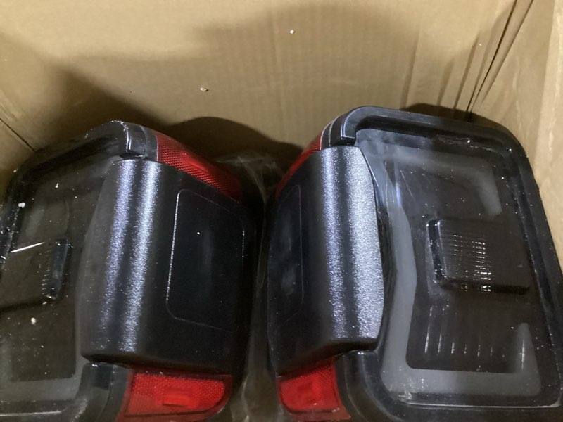 Condition photo showing As Is for wolfstorm led sequential tail lights for 2019 2020 2021 2022 2023 2024 2025 jeep gladiator jt, tail lights assembly replacement for 19-23 jeep gladiator pickup,(smoked lens) smoke lens