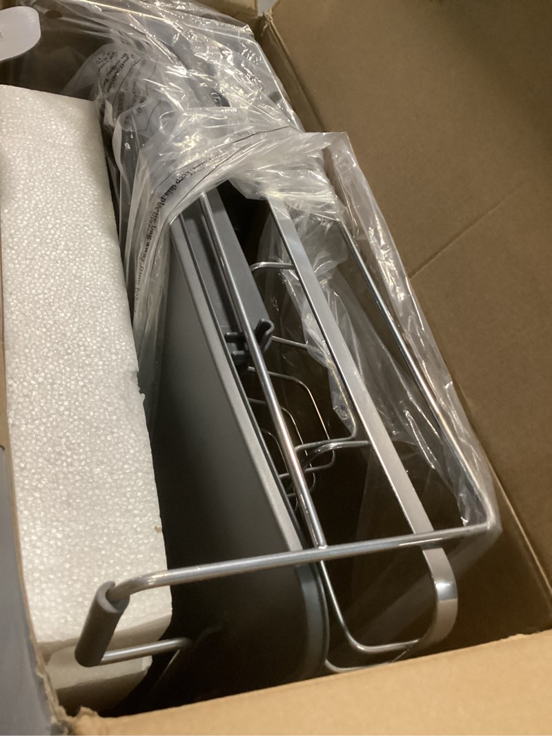 Condition photo showing As Is for Kitsure Extendable Dish Drying Rack, Large Drying Dish Rack with Cutlery & Cup Holders, Multifunctional Dish Racks for Counter with Drainage, 18.2"-25.7" L x 12.9" W, Sliver Silver 18.2"-25.7" x 12.9" x 7.2"