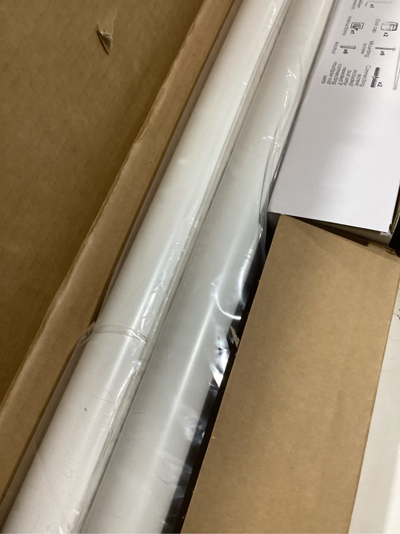 Condition photo showing New/Like New for blasthome® non-adjustable luxury curtain rods for windows, 1 ¼” rod set, 8 foot fixed length (two rods connect for a seamless look), white single rod white 8 foot