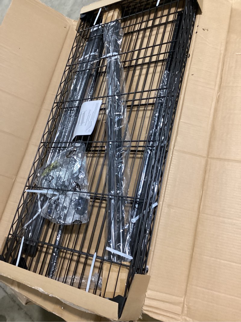 Condition photo showing New/Like New for P7 Rolling Clothes Rack, Clothing Racks for Hanging Clothes, Heavy Duty Garment Rack with Wheels, 3 Tiers Freestanding Portable Closet Rack 45''W × 20.5''D × 80.5''H, Max Load 480 lbs, Black