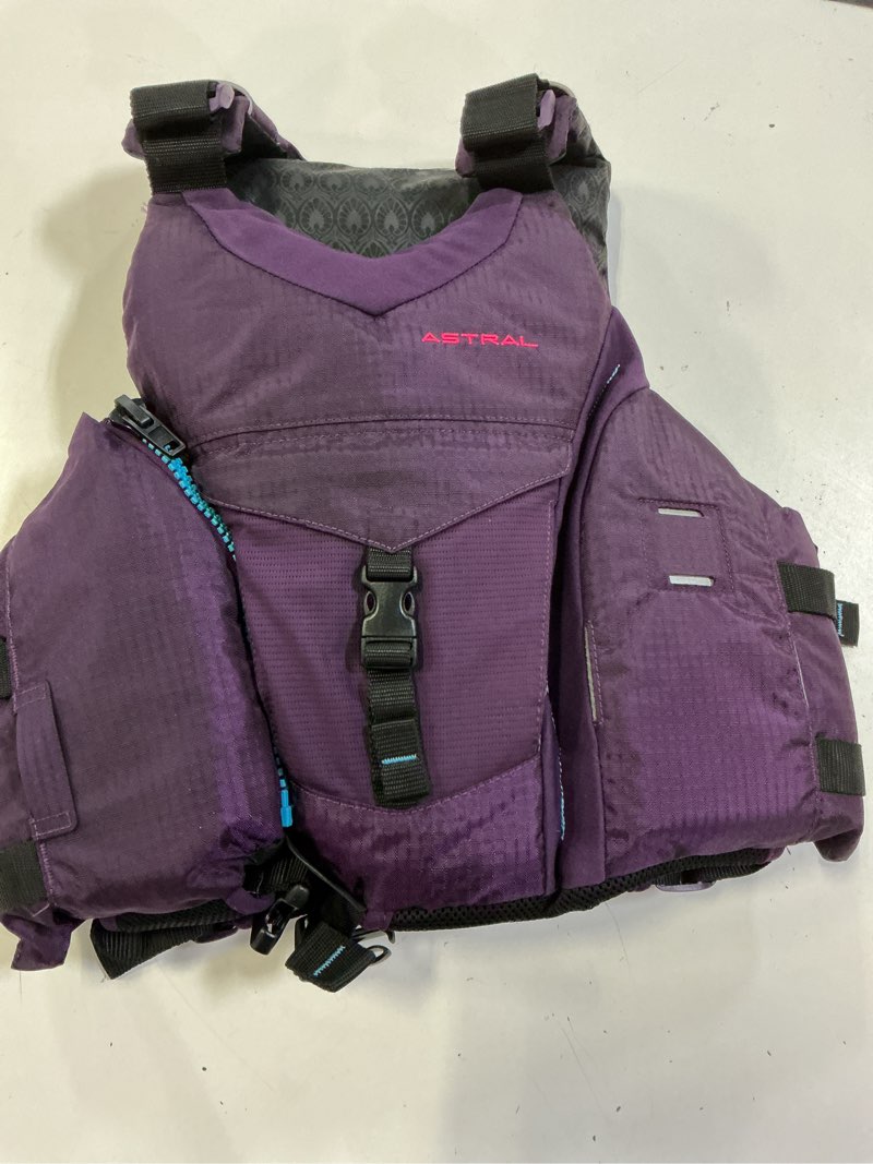 Condition photo showing Good Condition for astral women's layla life jacket pfd for whitewater, sea, touring kayaking, stand up paddle boarding, and fishing, eggplant, xs