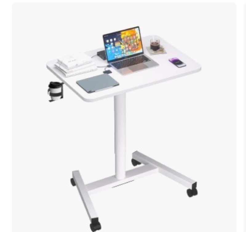 MPETAPT 28-Inch Mobile Standing Desk, Computer Workstations with Cup Holder, Portable Standing Desk 