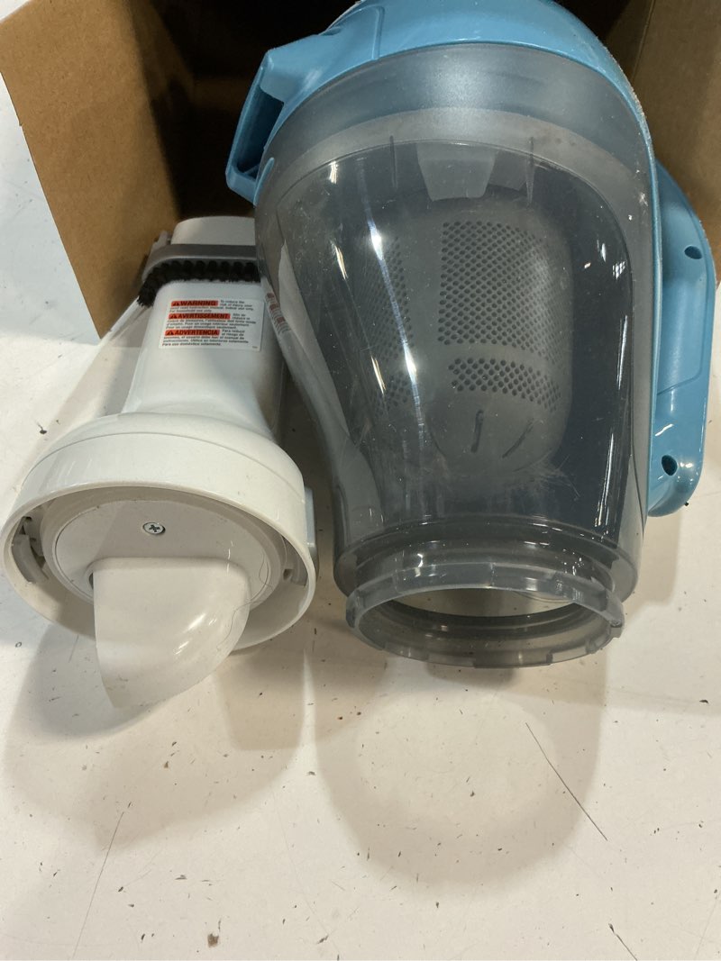 Condition photo showing As Is for black+decker dustbuster advancedclean handheld vacuum cordless, compact home and car vacuum with crevice tool, rotating nozzle and charging station, large dust bowl (chv1410l)