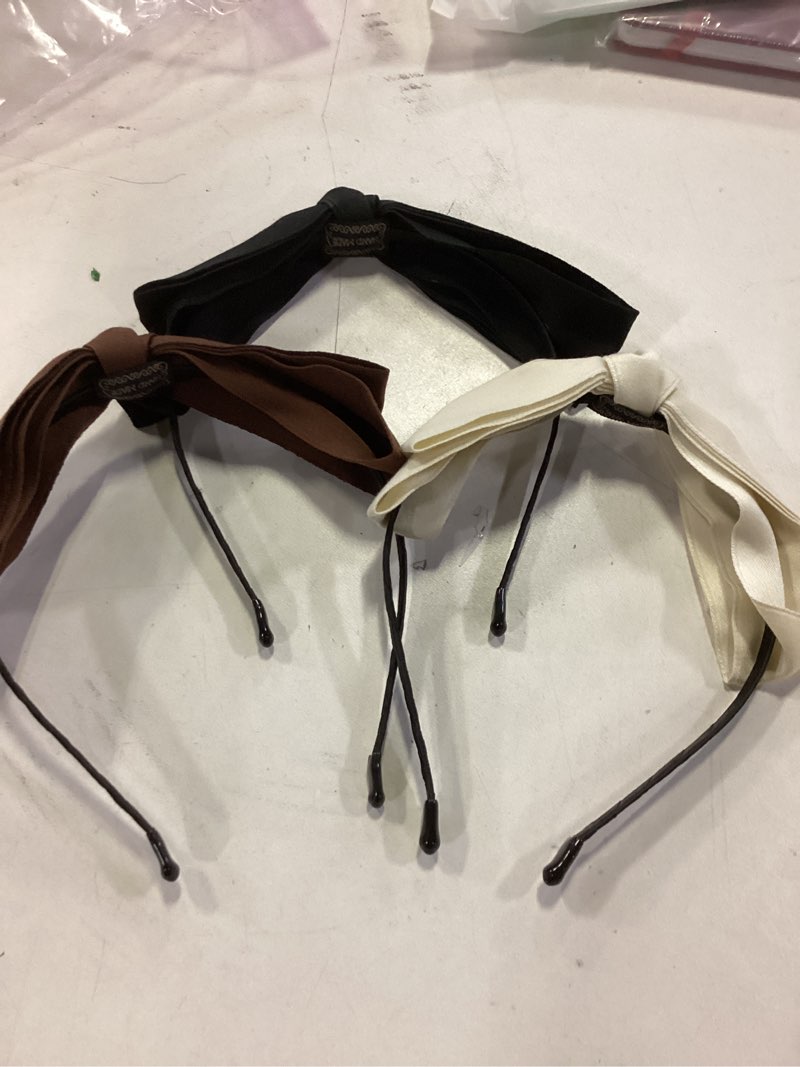 Condition photo showing Good Condition for Headband Knotted Bow Headbands for Women Satin Hair Bow Headband Bowknot Headbands Hair Bands for Women's Hair Non Slip Head Bands with Bow Hair Accessories for Girls Bow Hairband