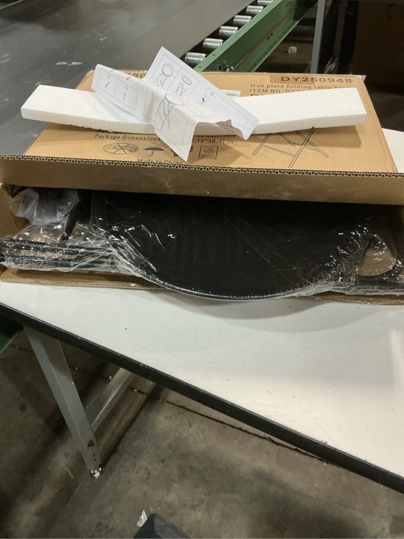 Condition photo showing Good Condition for garden 4 you folding tv tray table, metal round side table, black dinner table with metal frame, modern outdoor tray table for living room, bedroom, patio & small spaces, 2 packs black 2 pcs