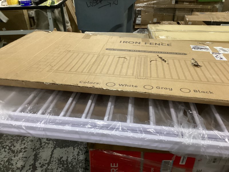 Condition photo showing New/Like New for betertek 58-108" extra wide baby gate for large openings-no bottom bar&extra wide walk thru door, chew&impact resistant metal heavy duty dog gate, hardware mount safety indoor extra long pet gate