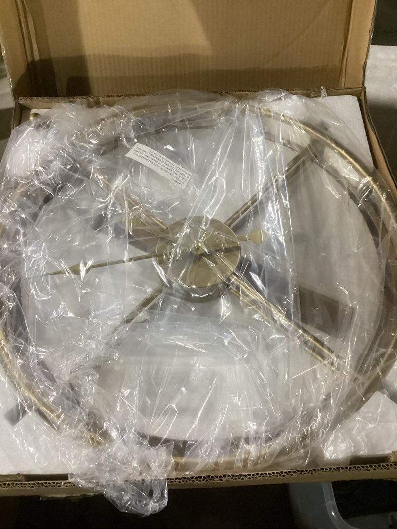 Condition photo showing Good Condition for gold brass wall clock 24 inch wall clocks for living room decor mordern decorative clock minimalism non ticking battery operated metal clock for living room kitchen and office gold 24"