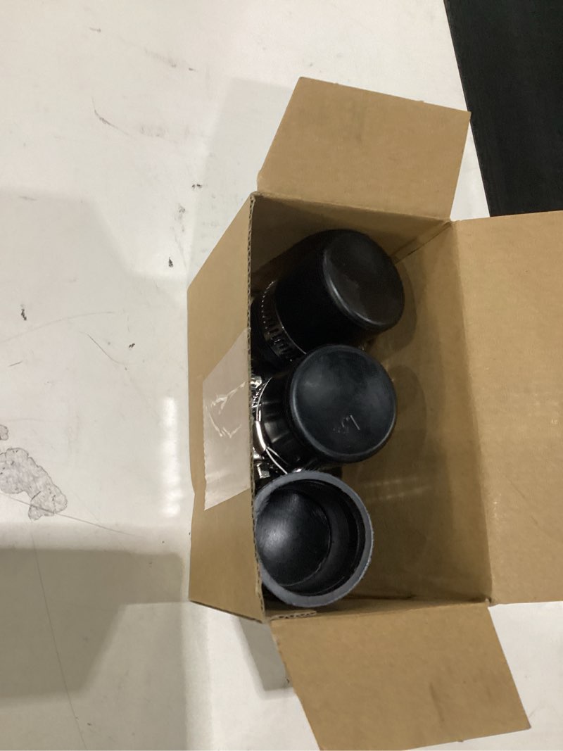 Condition photo showing Good Condition for 6 pack 1-1/2 inch flexible pvc pipe cap with stainless steel clamps - black durable end caps for drainage, wastewater & vent pipes, above/below ground use 6 1-1/2 inch