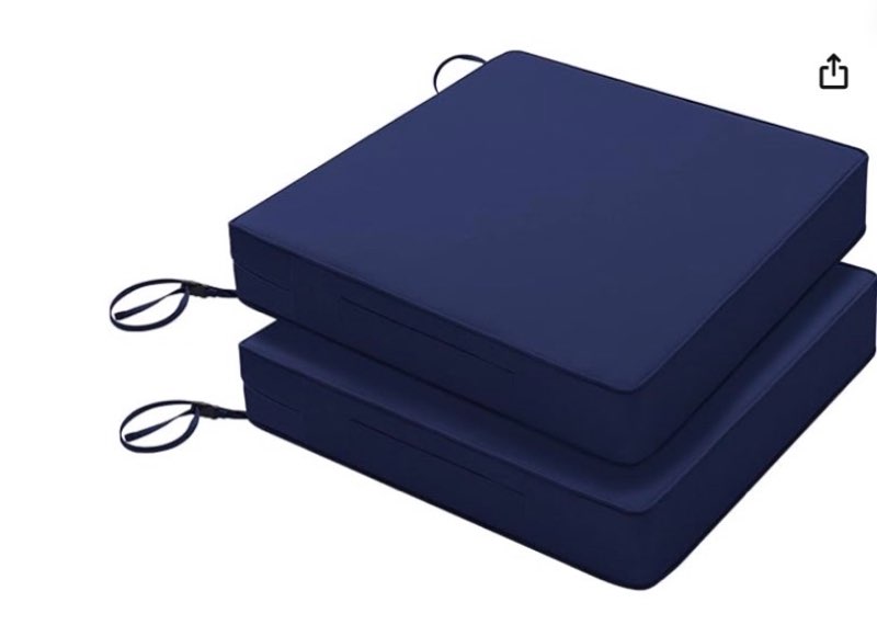 Favoyard Patio Chair Cushions 19 x 19 x 3 Inch Waterproof Outdoor Seat Cushions for Patio Furniture 3-Year Color Fastness Garden Sofa Couch Pads with Handle & Adjustable