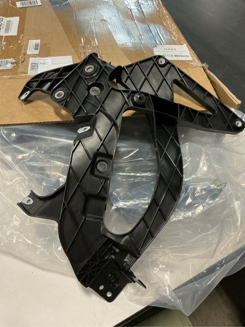 Condition photo showing Good Condition for front bumper support bracket driver and passenger side compatible with chevy silverado 1500 2019 2020 2021 2022 replace 84219065 84219066 front bumper cover retainer black
