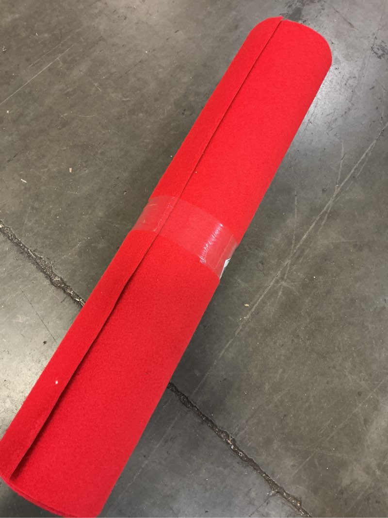 Condition photo showing Good Condition for PBHEPJ 3ft x 20ft Extra Thick Red Carpet Runner for Party, Non-Slip TPR Rubber Backed red Rug, Wedding and Events Decorations, Reusable