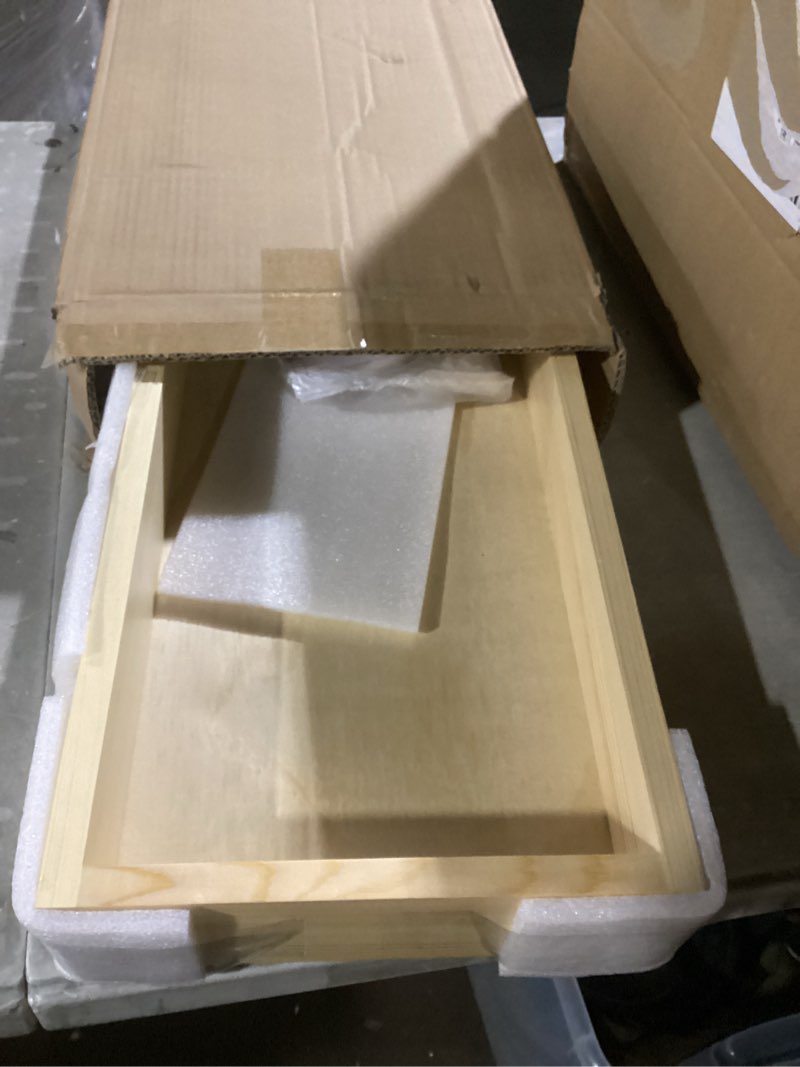 Condition photo showing Good Condition for 10”w x 21”d x 3”h soft close slide out wood drawer organizer for kitchen, (cabinet opening>11.5 inches for bottom assembly, opening= 11 inches for side assembly)