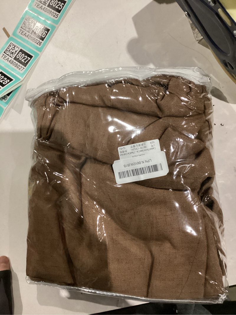 Condition photo showing New/Like New for Caramel Brown Linen Curtains 84 Inches Long for Bedroom Back Tab Light Filtering Privacy Semi Sheer Drapes Modern Farmhouse Decor Cotton Textured for Living Room Curtain 2 Panels Set 52x84 Inch 52"W x 84"L (Pack of 2) Caramel Brown