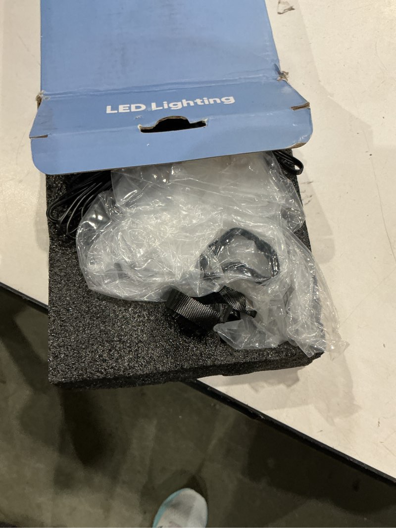 Condition photo showing As Is for 6 pcs rgb+ic slat wall led lights for acoustic panels, wood slat panel rgb wall lights color chasing, alexa smart self-adhesive led strips recessed lighting kit for acoustic, black shell (25+35+54in) 2*(25+35+54) in