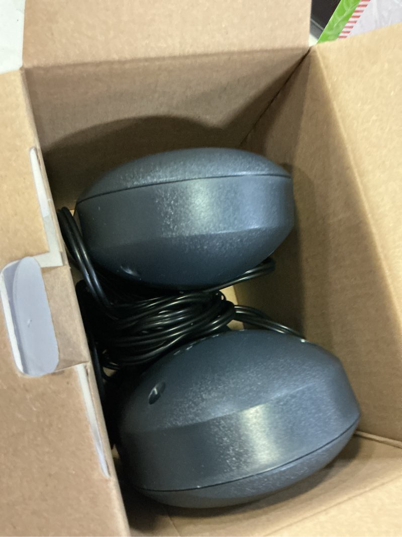 Condition photo showing Good Condition for onn. stereo speaker with volume controls, 3.6 ft 3.5mm aux with usb power cable