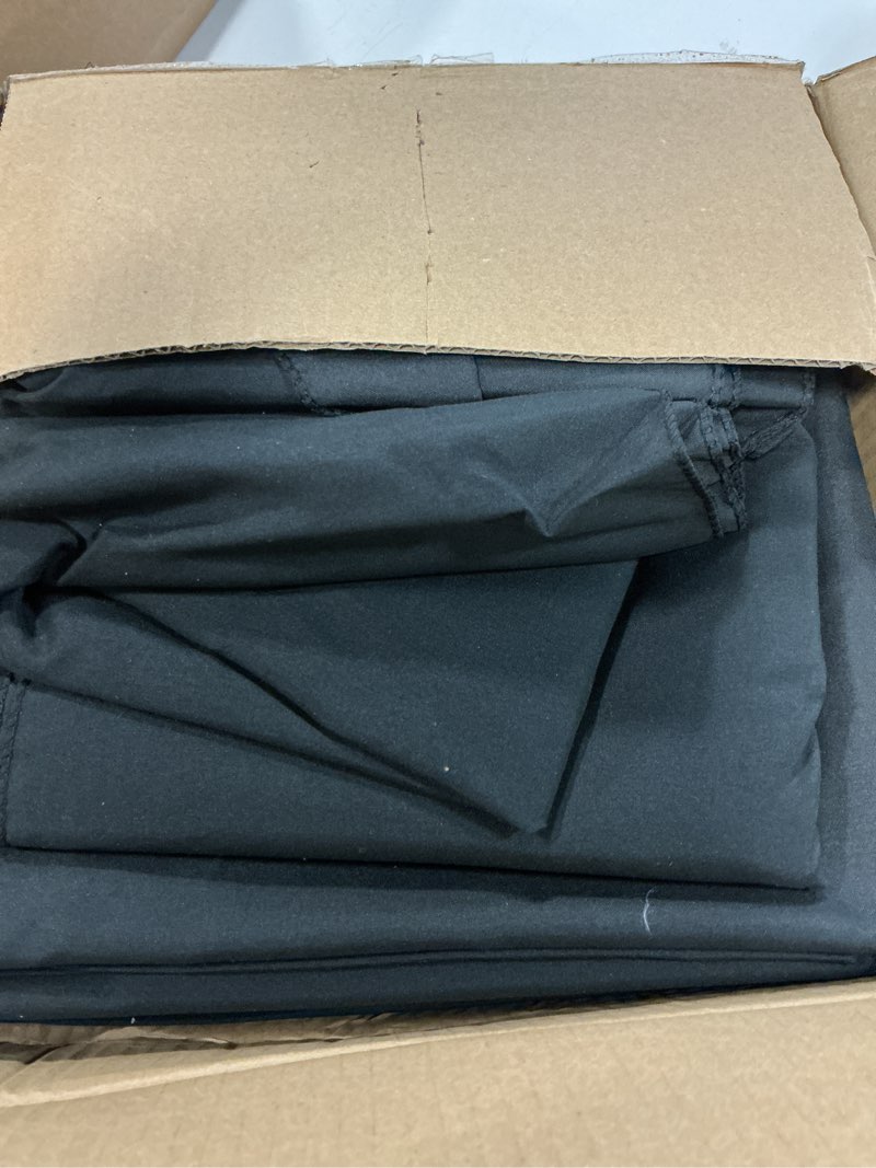 Condition photo showing As Is for Black Rectangle Table Cloth - 6 Pack, 60" x 84" Washable Polyester Tablecloth for 5FT Tables, Wrinkle-Resistant Table Cover for Weddings & Parties Black 84" X 60" Rectangle