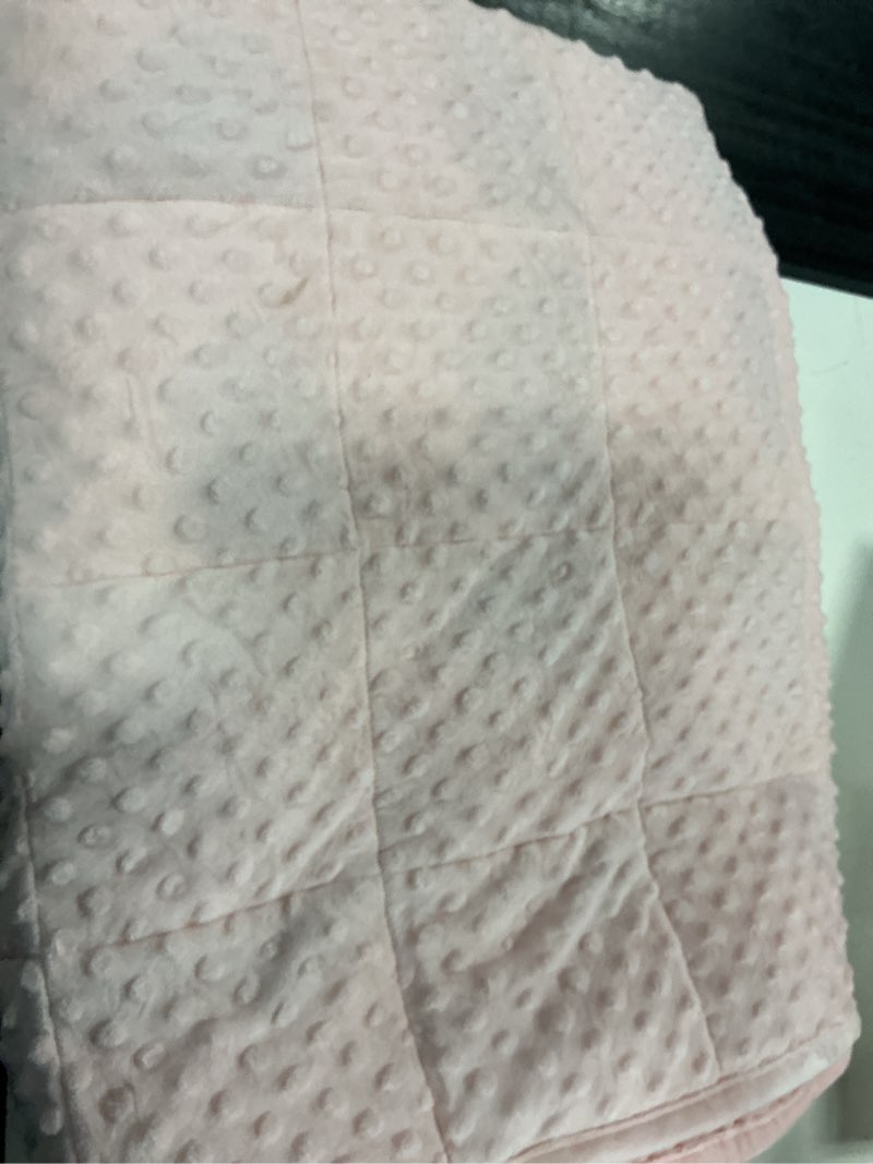 Condition photo showing As Is for yescool pink weighted blanket for adults 15 lb, 48 * 72in twin full size heavy throw blanket for teens better sleep