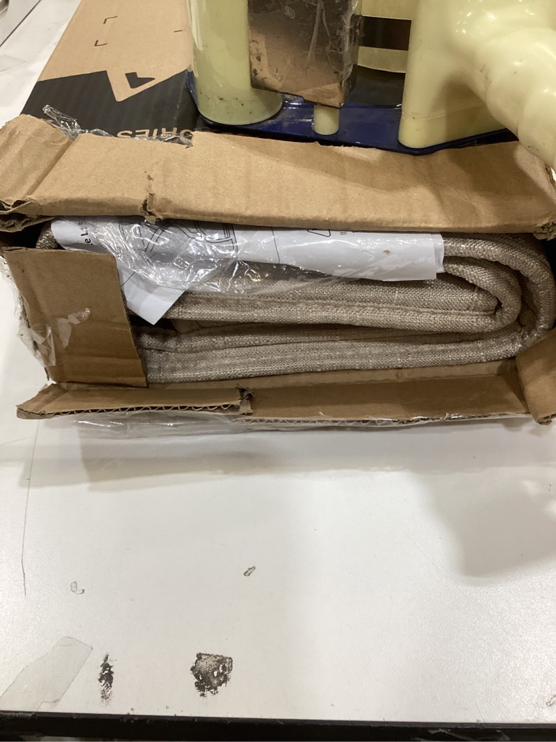 Condition photo showing As Is for 2pcs sideless car seat covers for all seasons - breathable front seats cushions non-slip bottom with headrest protectors - universal carseat cover fits for most vehicles cars van suv truck beige front beige