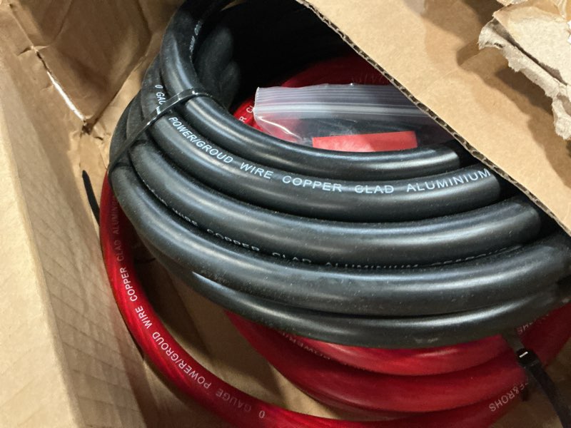 Condition photo showing New/Like New for 1/0 gauge wire 1/0 awg battery cable (20ft red+20ft black), copper clad aluminum cca amp wiring kit, automotive wire with terminals connectors, for car audio speaker, marine, rv trailer 40ft wire