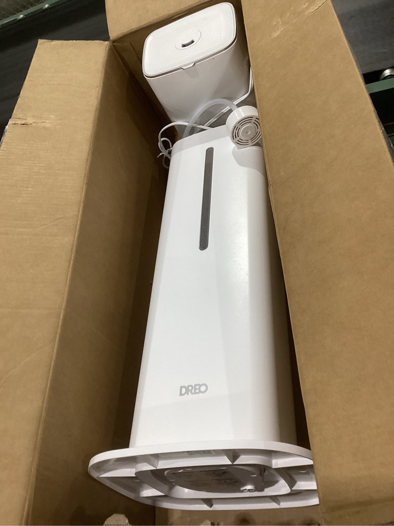 Condition photo showing As Is for dreo hm735s 11l smart humidifier large room 700 ft², 100h cool mist air humidifiers for bedroom, top-fill, clean tank technology, 26db, auto mode, aroma box, rgb, remote & app control, baby, white, not tested
