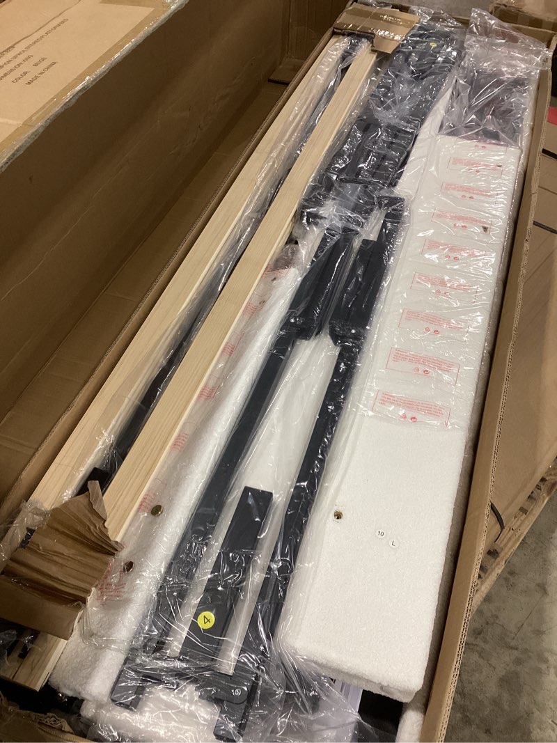 Condition photo showing Good Condition for King Bed Frame with Headboard Upholstered Platform Bed Frame with Teddy Velvet Headboard, Wooden Slats Support/Wing Edge Design/No Box Spring Needed/Easy Assembly, Beige King