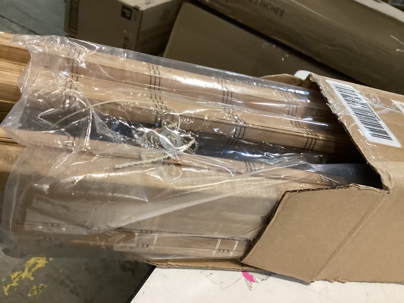 Condition photo showing Good Condition for lazblinds no tools no drill cordless bamboo roman shades, light filtering window treatment, roll up bamboo blinds for windows 28'' w x 72'' h, brown light filtering-brown206 28" w x 72" h