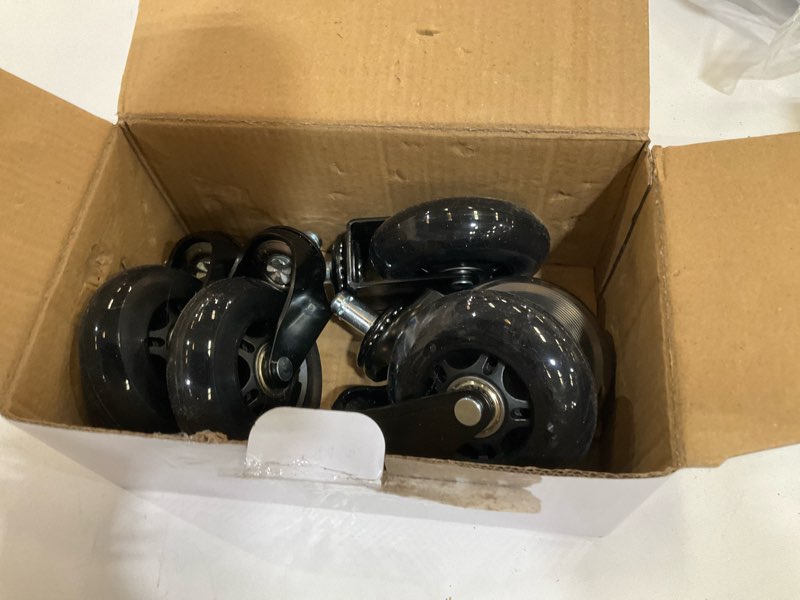 Condition photo showing As Is for RidRed Office Chair Wheels - Replacement Rubber Wheels - Universal Fit 3 Inch Casters, Heavy-Duty Chair Casters, Noise Free, Fits 98% Chair, for All Floor (5) Transparent