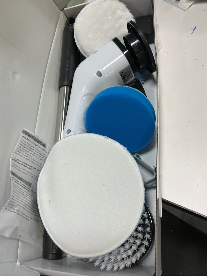 Condition photo showing Good Condition for Electric Spin Scrubber, Cordless Cleaning Brush Scrubber for Home, 8 Replaceable Brush Heads-90Mins Work Time, 3 Adjustable Size, 2 Speeds for Bathroom Shower Bathtub Glass Car