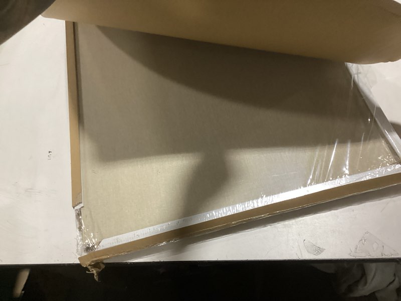 Condition photo showing As Is for Cork Board with Linen White,Bulletin Board 36"x24" Hanging Corkboards for Office Home School Message Board or Vision Board Decoration. White 36" x 24"