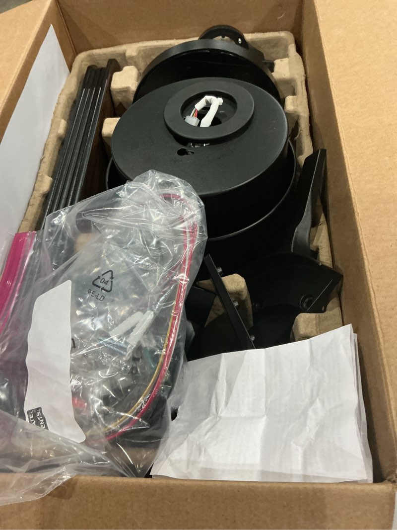 Condition photo showing As Is for harbor breeze northbrook 42-in matte black with matte blades led covered outdoor ceiling fan with light and remote control included 5 -blade