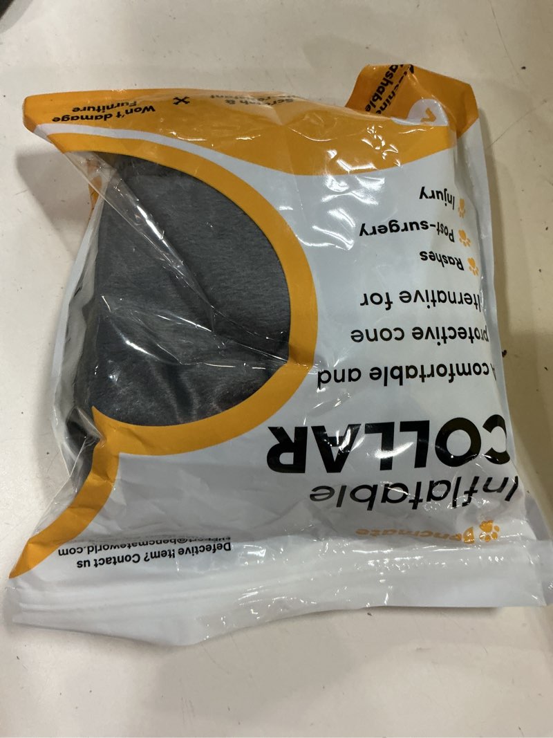 Condition photo showing New/Like New for bencmate inflatable dog cone collar alternative, soft dog cone for small medium large dogs and cats, neck recovery ecollar donut collar after surgery (medium+, dark grey) dark grey medium+ [neck:11"-14"]