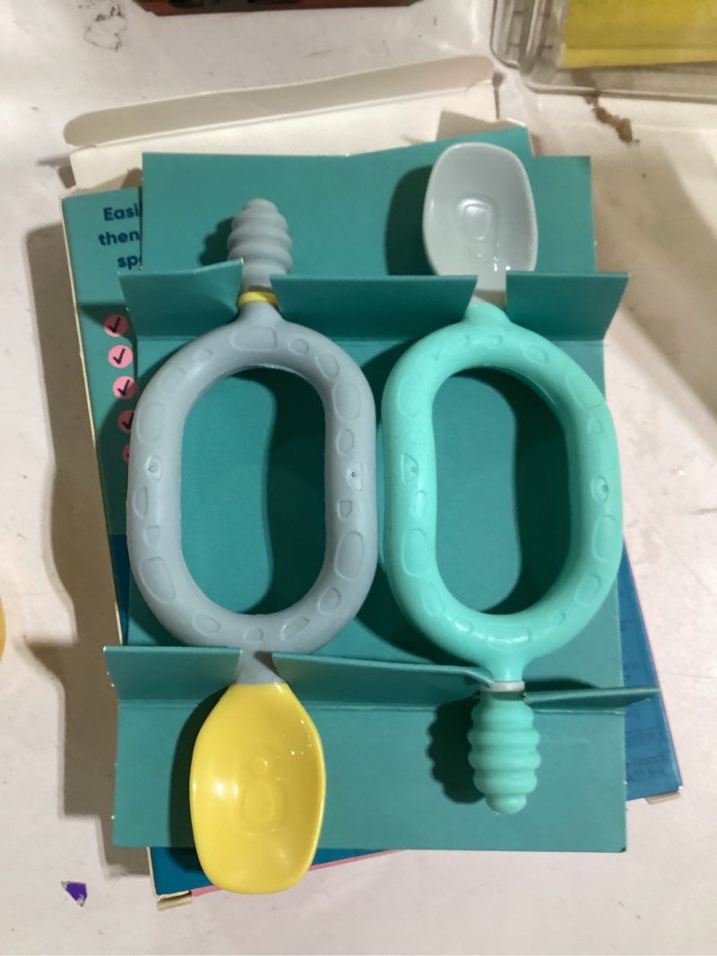 Condition photo showing Good Condition for Bibado - Dippit Baby Spoon and Dipper, Fawn (2-Pack) - Soft, Chewable Dipper & Deep Spoon - Two-Hand, Sensory Grip - Toddler Utensils - Baby Led Weaning Supplies - Baby Essentials - 6 Months+