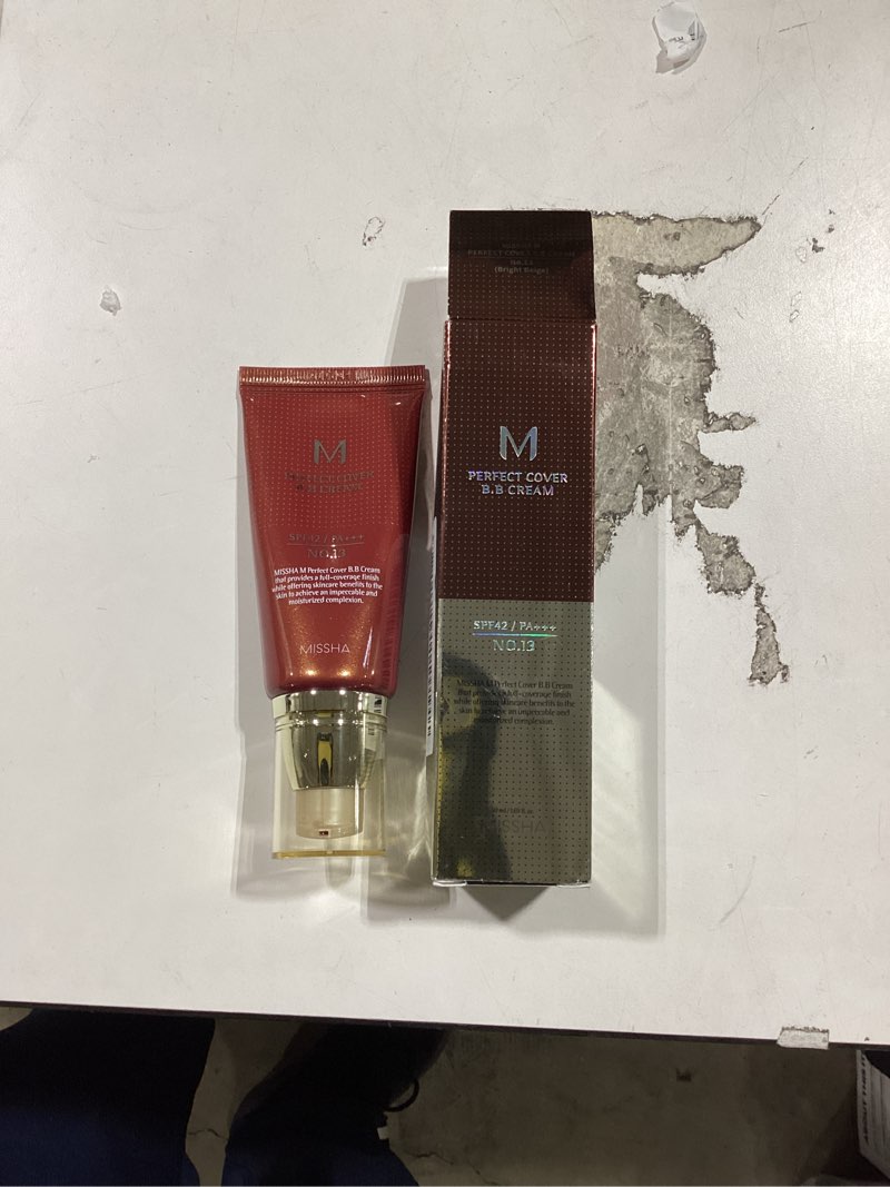 Condition photo showing Good Condition for MISSHA M Perfect Cover BB Cream No.13 Bright Beige - Fair with Cool Undertone SPF 42 PA +++ 1.69 Fl Oz - Tinted Moisturizer for face with SPF 1.69 Fl Oz (Pack of 1) No.13 (Bright Beige)