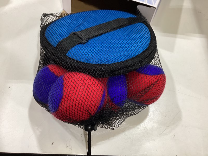 Condition photo showing Good Condition for toss and catch ball game, kids toddler baseball glove & catch ball toys, outdoor games for family, toys for beach yard pool outside, birthday easter gift for ages 3 4 5 6 7 8-12 year old boys girls red and blue