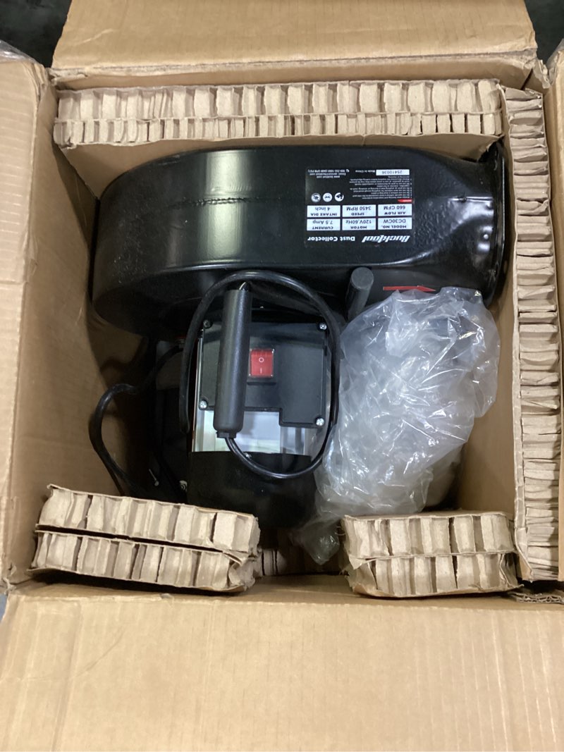 Condition photo showing New/Like New for BUCKTOOL 1.2HP Wall Mount Dust Collector for Woodworking, 660 CFM Airflow, 2-Micron Dust Filter Bag, Shop Dust Collection, DC30CW