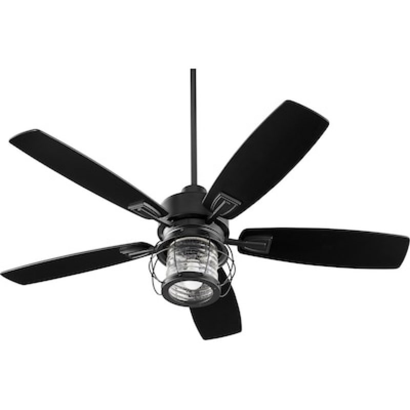 (Similar)Quorum International Galveston 52-in Noir with Matte Black Blades Ceiling Fan With Light -