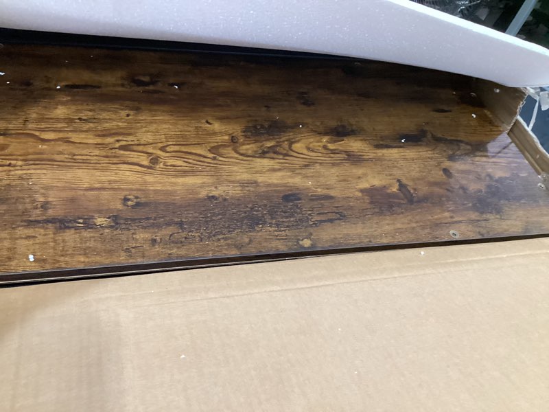 Condition photo showing Good Condition for yatiney 78.7" long bar table, counter bar height table, high top table, rectangular hightop bar pub, for kitchen, living room, entryway, rustic brown and black bt20br