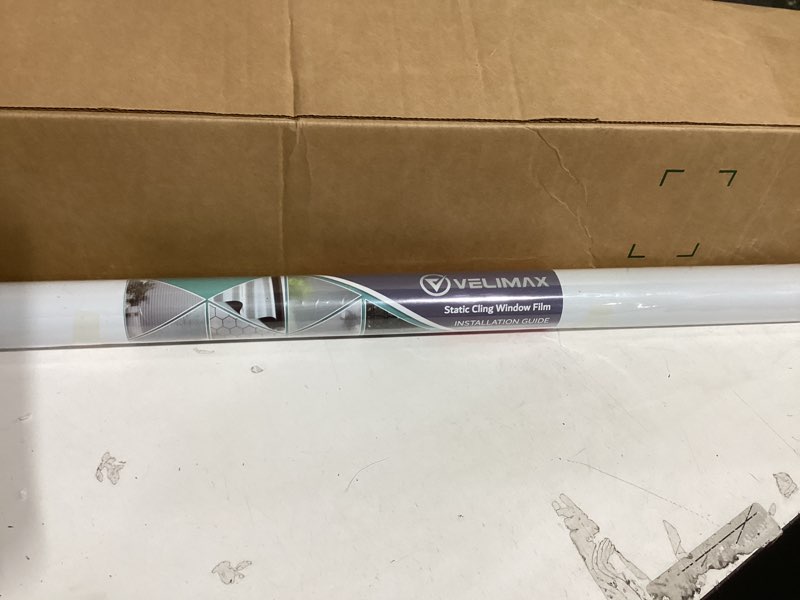 Condition photo showing New/Like New for VELIMAX White Blackout Window Film, 100% Light Blocking Window Cover, Opaque Window Cling Vinyl, Privacy Film for Glass Windows, Sun Blocking Window Films Non Adhesive, 29.5in x 78.7in White 29.5 x 78.7 inches