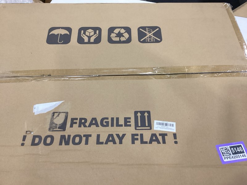Condition photo showing Good Condition for 24x36 poster frame set of 2, natural oak wood style - display 20x30 picture with mat or 24 x 36 poster without mat, wall mounting horizontal and vertical natural oak 24x36 in