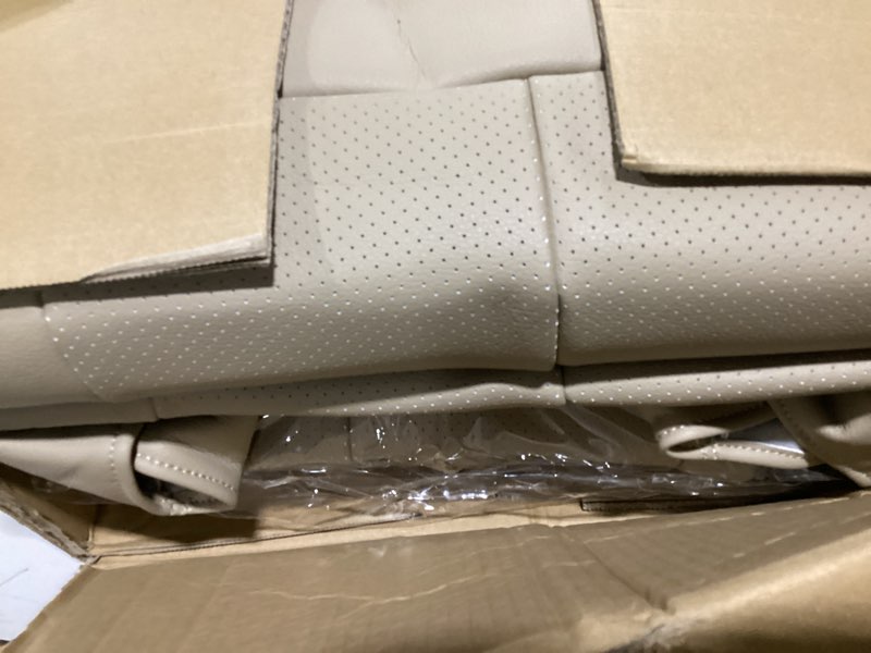 Condition photo showing New/Like New for NLQR Front Driver & Passenger Bottom & Top Lean Back Replacement Perforated Microfiber Leather Seat Cover Compatible with Ford F150 2009 2010 2011 2012 2013 2014 Tan