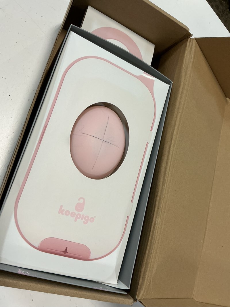 Condition photo showing Good Condition for keepigo| baby pink diaper bag wipe dispenser | 3-in-1 portable diaper caddy organizer, baby wipe holder with disposable bags | baby essentials for newborns, toddlers, travel & baby shower gifts