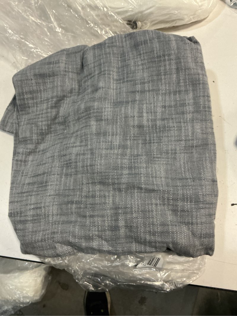 Condition photo showing Good Condition for quince textured cotton curtain, 48x84, blue single panel