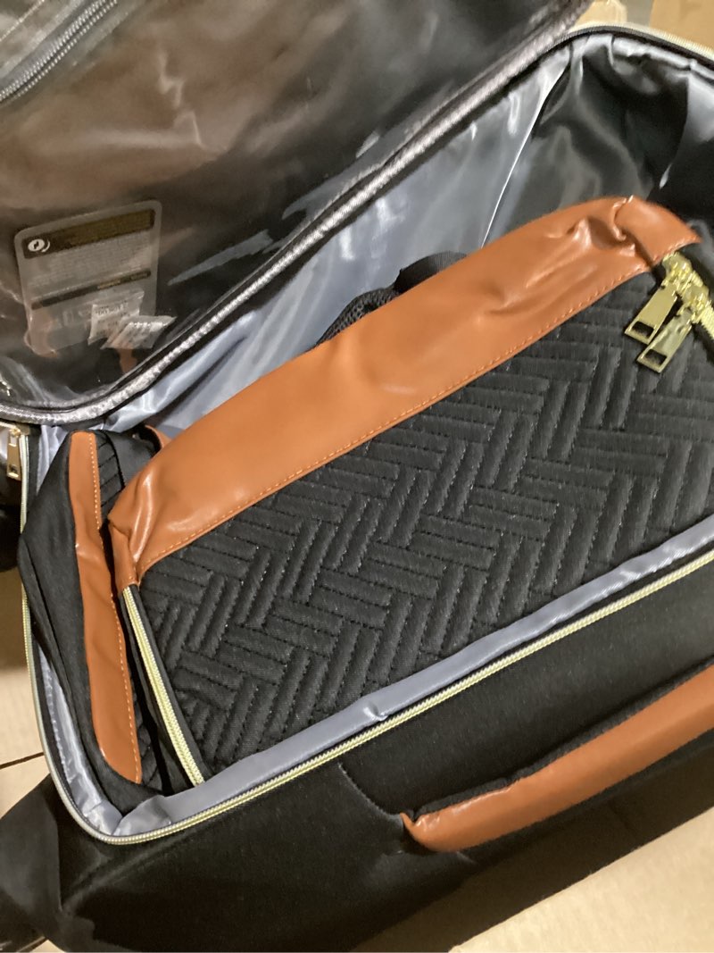 Condition photo showing Good Condition for RAINSMORE Carry On Luggage 22x14x9 Airline Approved, 20 Inch Softside Suitcases with Wheels, 3 Piece Luggage Sets, Rolling Carry On Suitcase with TSA Lock for Travel Weekender Black-Brown