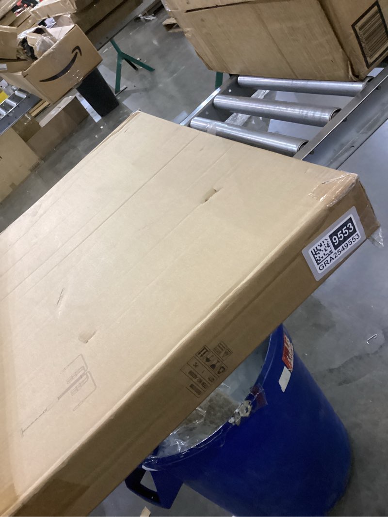 Condition photo showing As Is for LALUZ Gold Chandelier, 6-Light Modern Farmhouse Dining Room Chandelier Over Table, 25'' Candlestick Pendant Chandeliers Hanging Light Fixture for Dining & Living Room, Bedroom, Entryway, Foyer