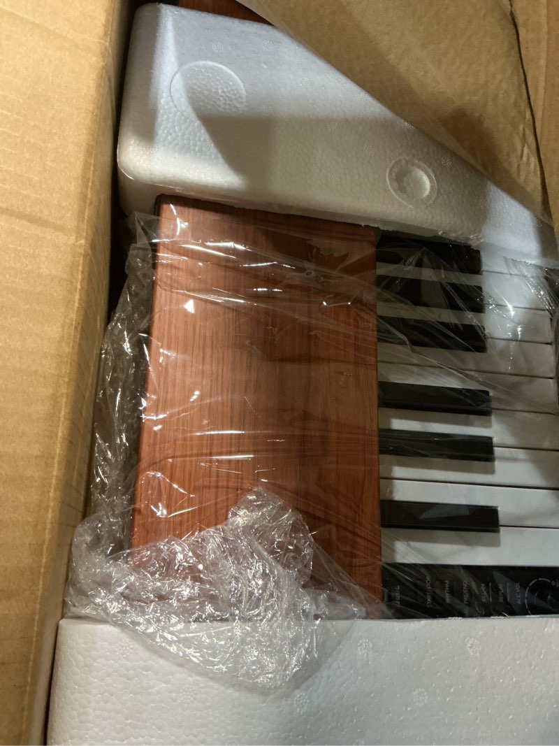Condition photo showing Good Condition for digital piano keyboard 88 key semi-weighted for beginners,full size electric piano with stand,triple pedal,adapter,sheet music stand,headphone,usb-midi compatible,wood brown urs25 with stand brown