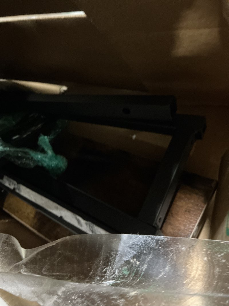 Condition photo showing Good Condition for Headboard Queen Size, Headboards with LED Light, Outlets and USB Ports, Head Board with Storage Rack, Sturdy and Stable Headboard for Queen Size Bed, Adjustable Height, Rustic Brown Queen Metal Frame